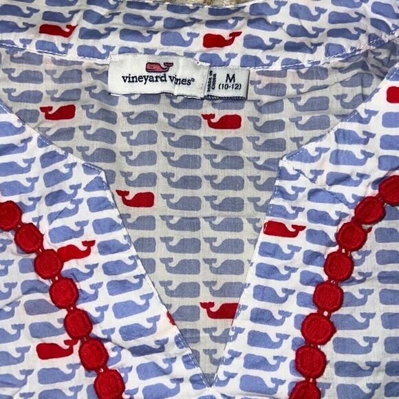 Vineyard Vines Girls Cotton Whale Logo Swimsuit Beach Coverup Tunic size Medium - Picture 3 of 6